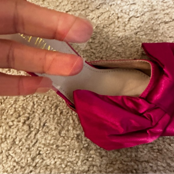 Azalea Wang Satin Pink Front Bow Backless Heels - Picture 4 of 8